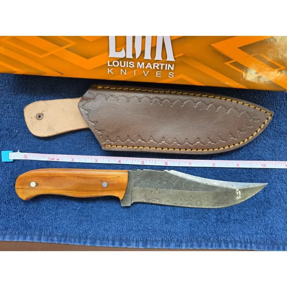 Hunting Bowie Knife 10.25 Inch Custom Forged Damascus Blade LMK Knives #6875